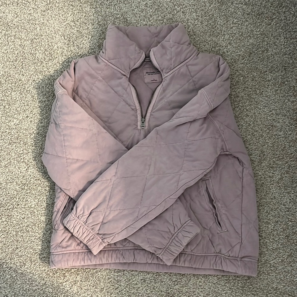 Purple quilted quarter zip